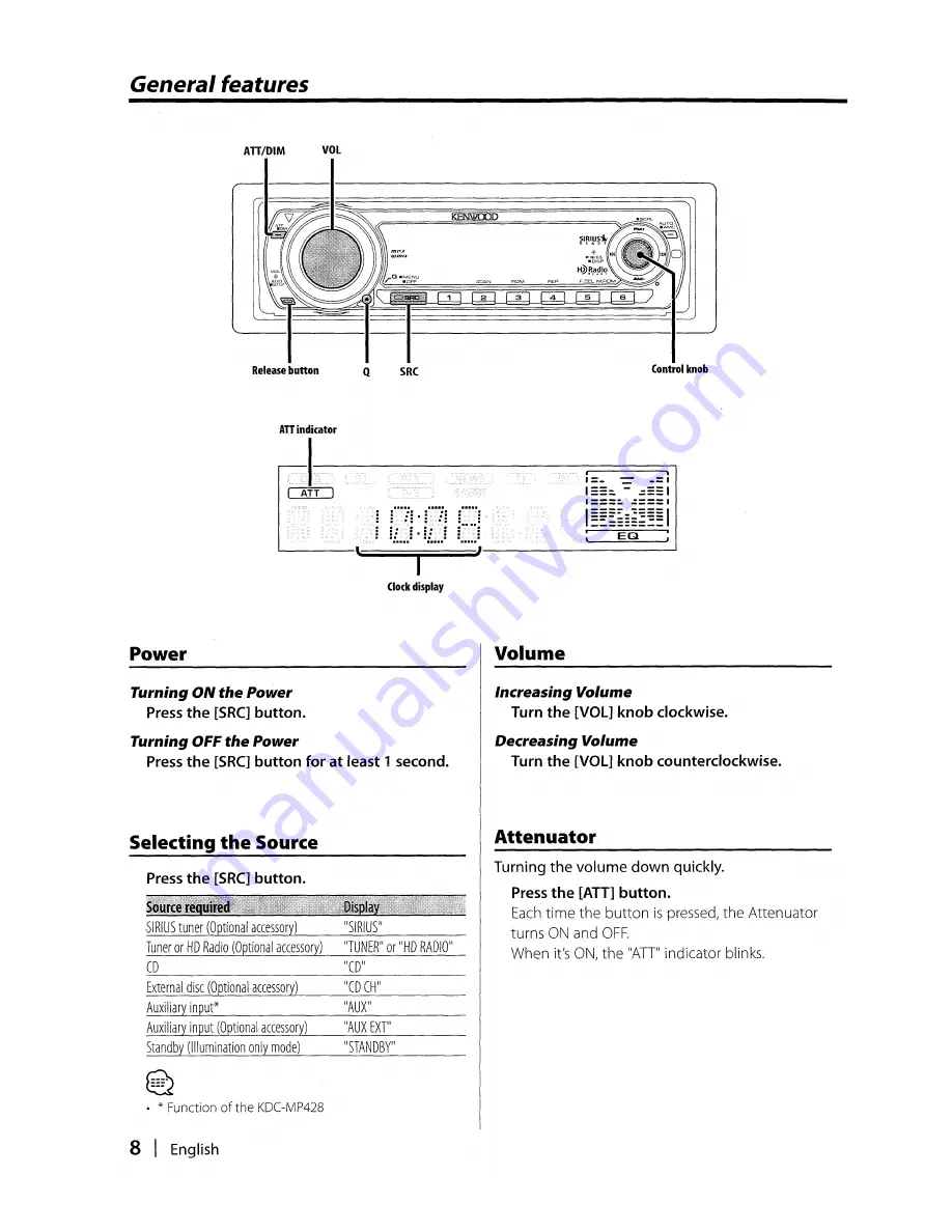 Kenwood KDC-MP3028 Скачать руководство пользователя страница 8