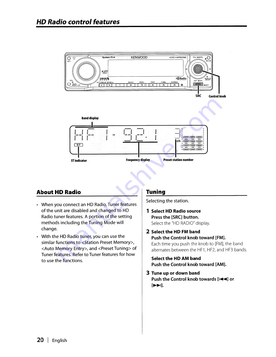 Kenwood KDC-MP5032 Instruction Manual Download Page 20