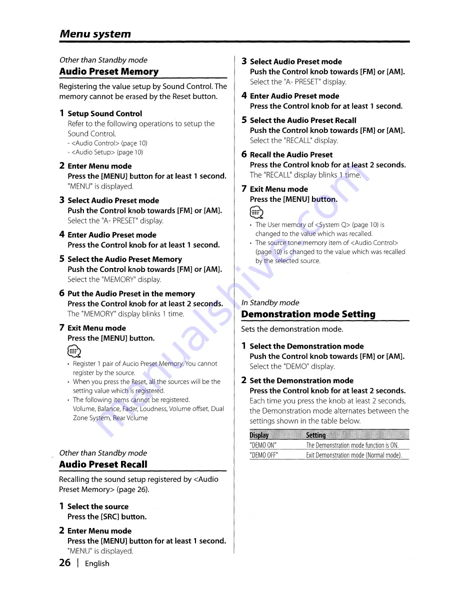 Kenwood KDC-MP5032 Instruction Manual Download Page 26