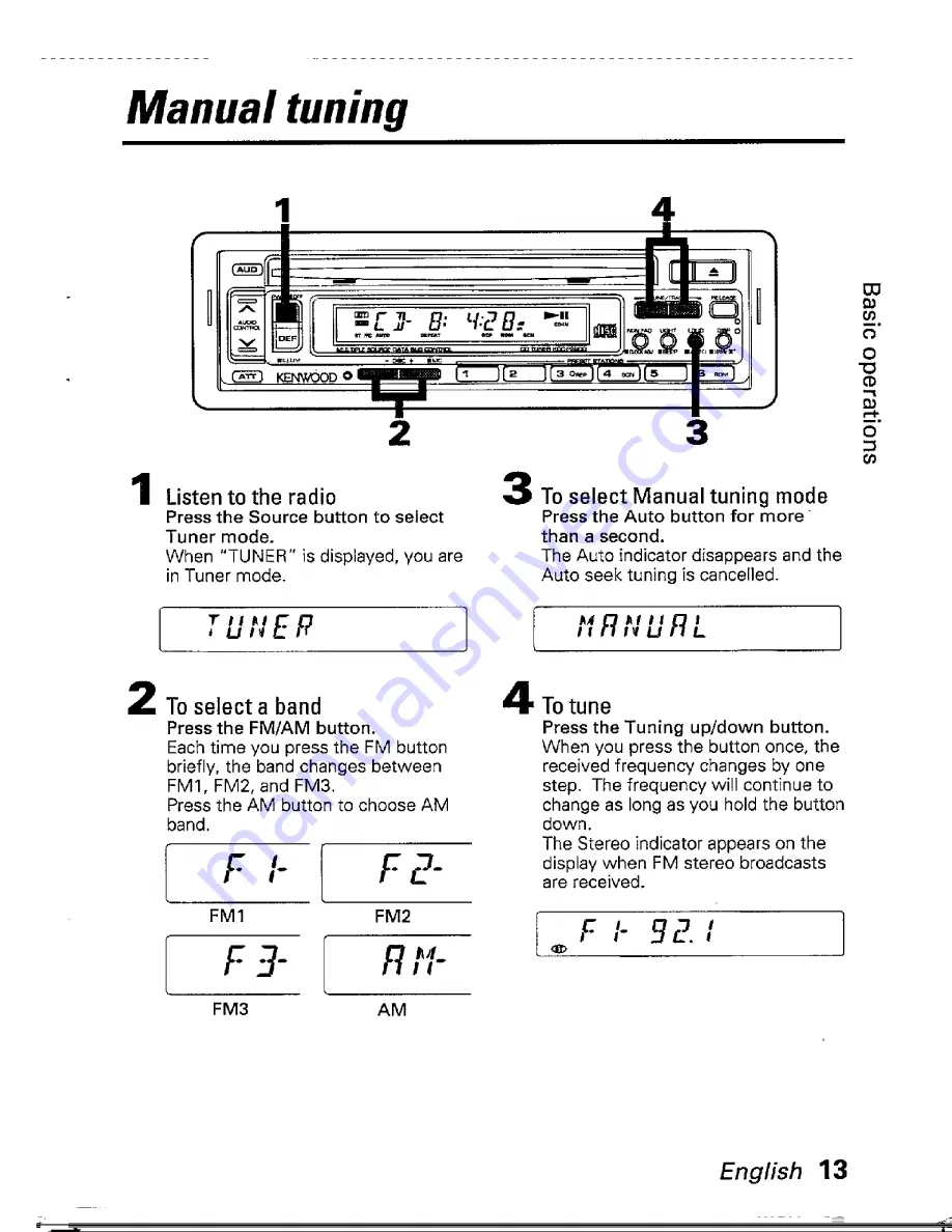 Kenwood KDC-PS900 Instruction Manual Download Page 13