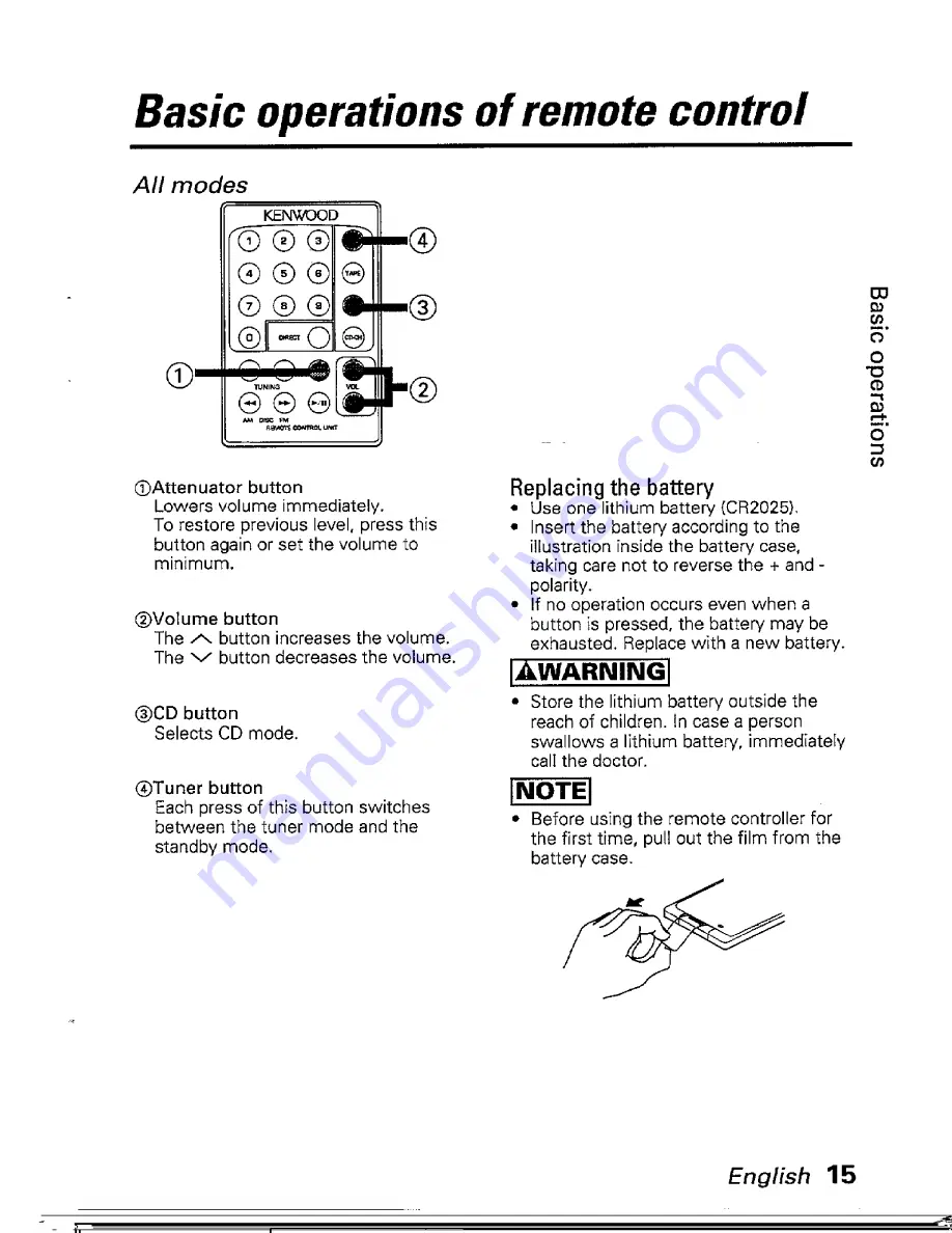 Kenwood KDC-PS900 Instruction Manual Download Page 15