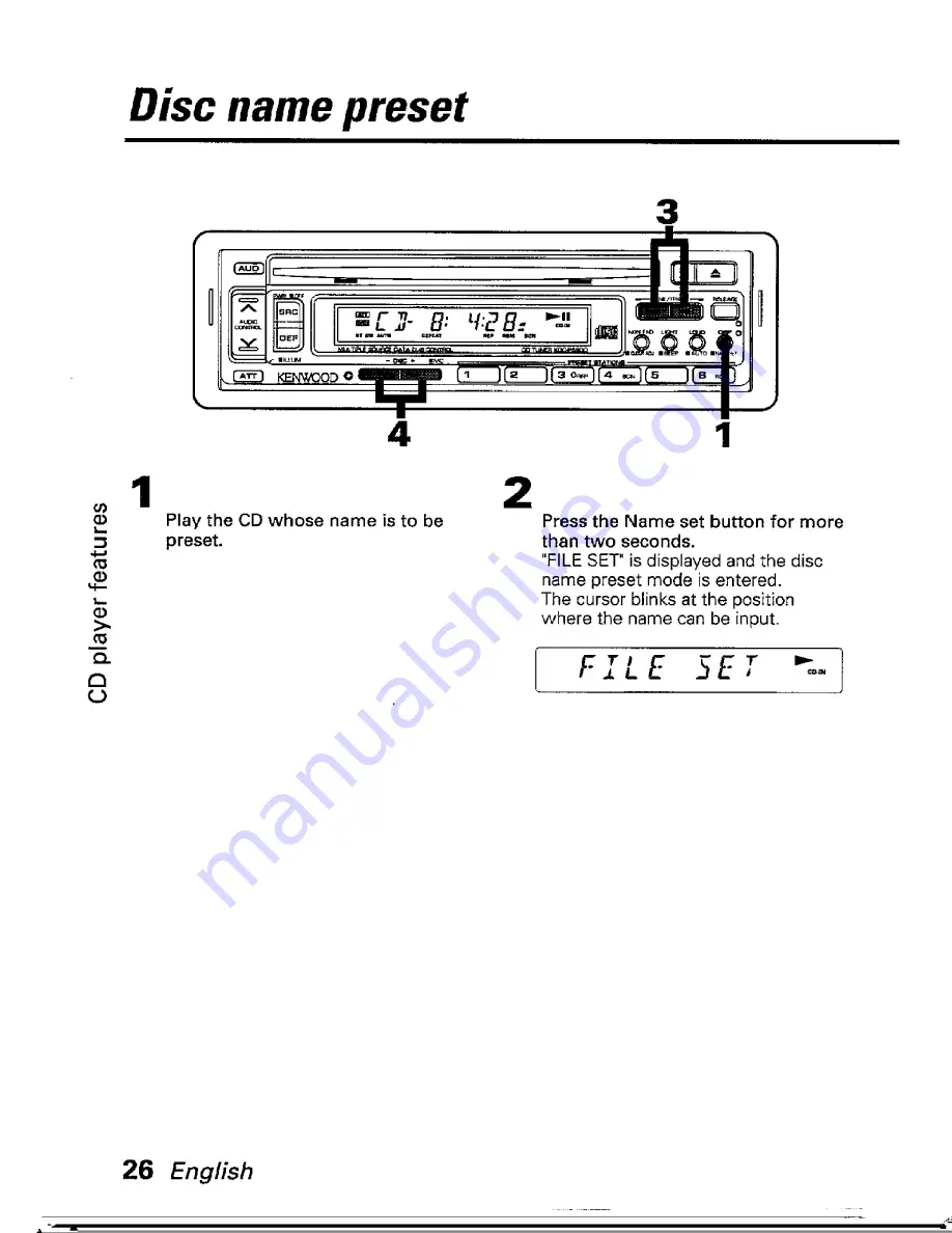 Kenwood KDC-PS900 Instruction Manual Download Page 26