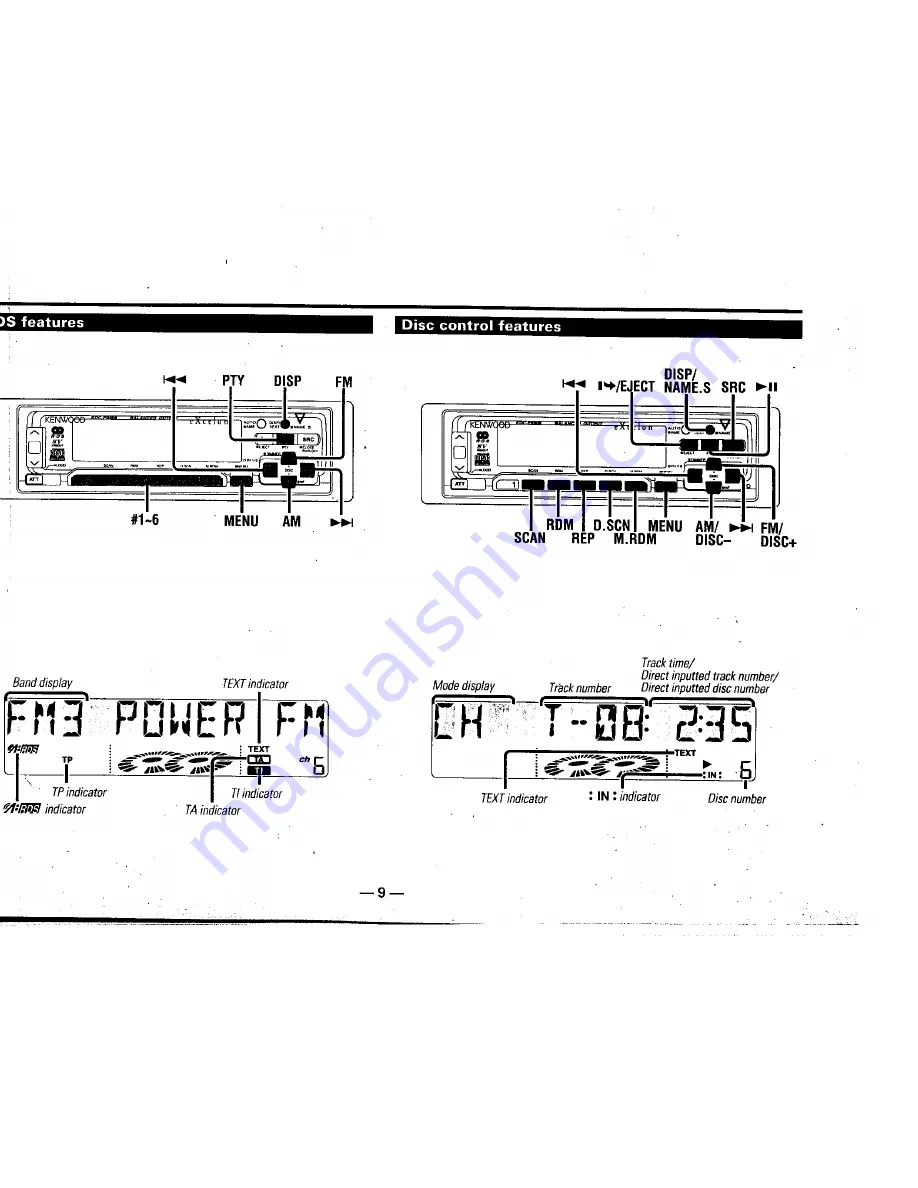 Kenwood KDC-PS909 Instruction Manual Download Page 9