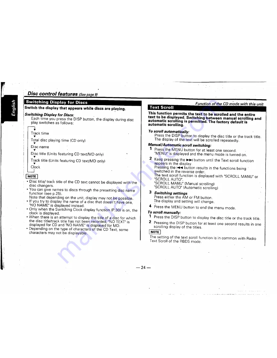 Kenwood KDC-PS909 Instruction Manual Download Page 24