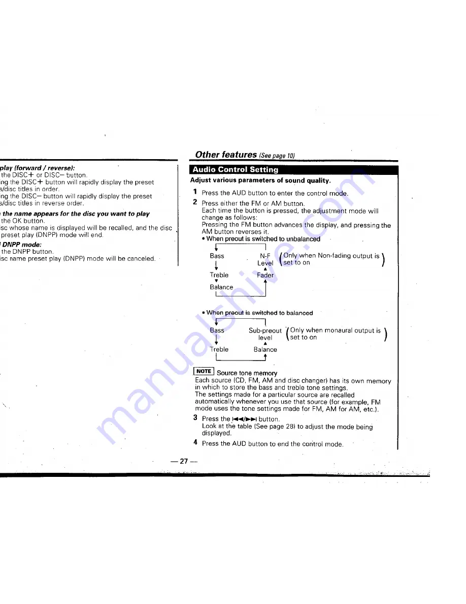 Kenwood KDC-PS909 Instruction Manual Download Page 27