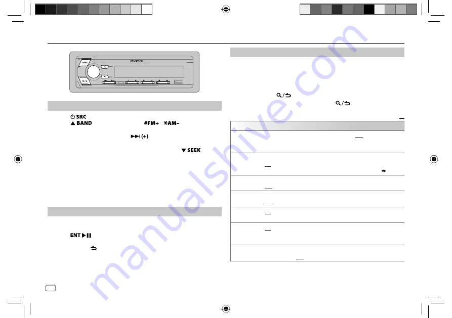 Kenwood KDC-X5200BTM Скачать руководство пользователя страница 6