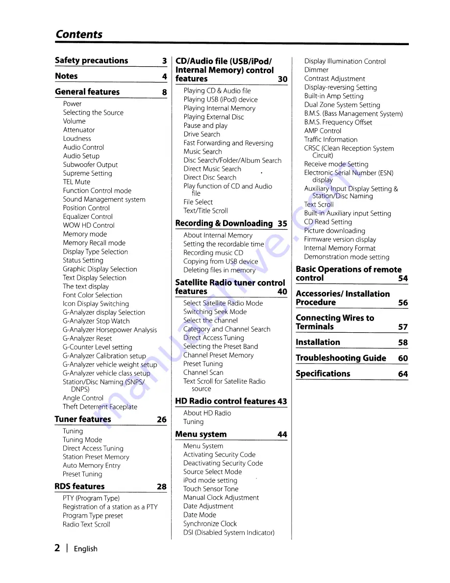 Kenwood KDC-X991 - Excelon CD Receiver Instruction Manual Download Page 2