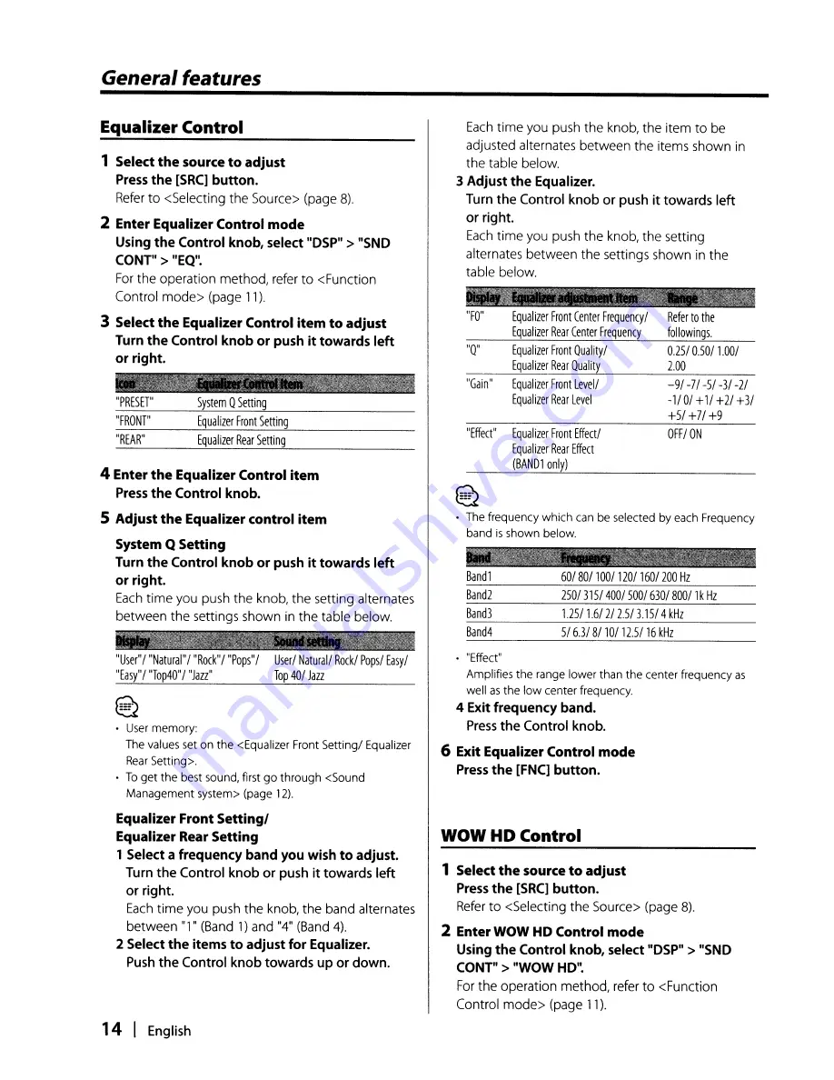 Kenwood KDC-X991 - Excelon CD Receiver Instruction Manual Download Page 14