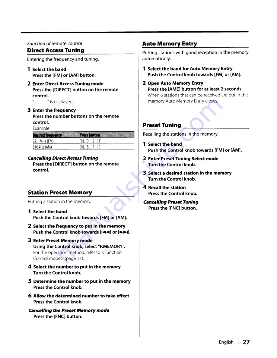 Kenwood KDC-X991 - Excelon CD Receiver Instruction Manual Download Page 27