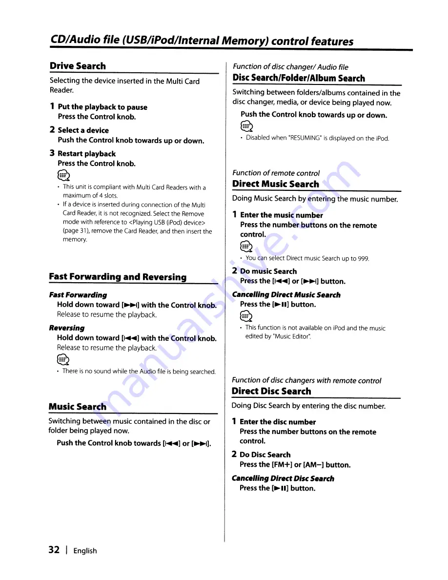 Kenwood KDC-X991 - Excelon CD Receiver Instruction Manual Download Page 32