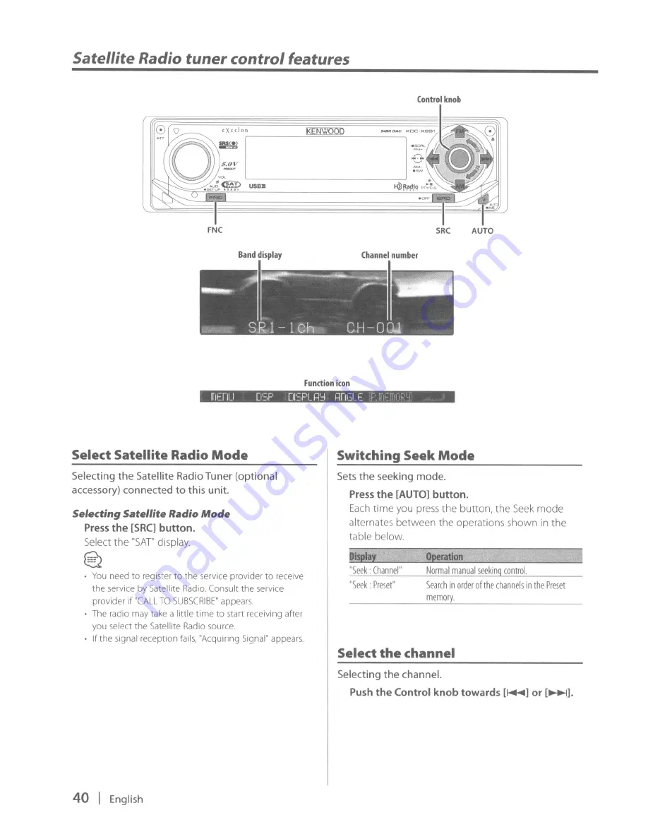 Kenwood KDC-X991 - Excelon CD Receiver Instruction Manual Download Page 40