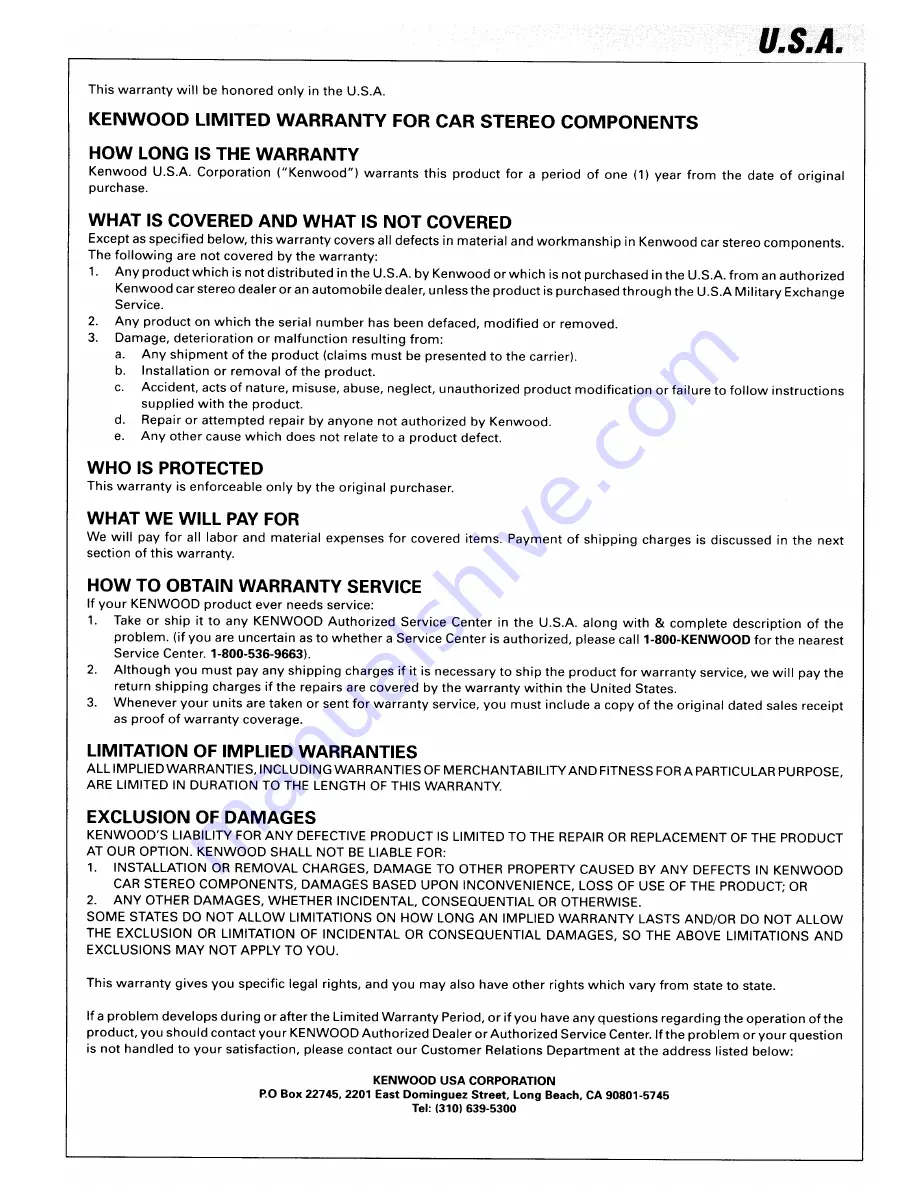 Kenwood KDC-X991 - Excelon CD Receiver Instruction Manual Download Page 73