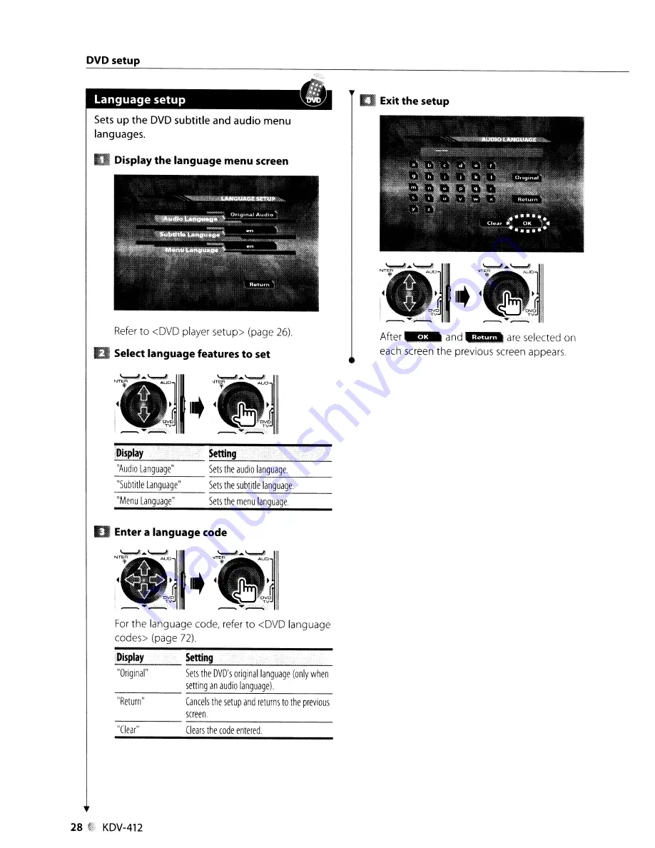 Kenwood KDV-412 Instruction Manual Download Page 28