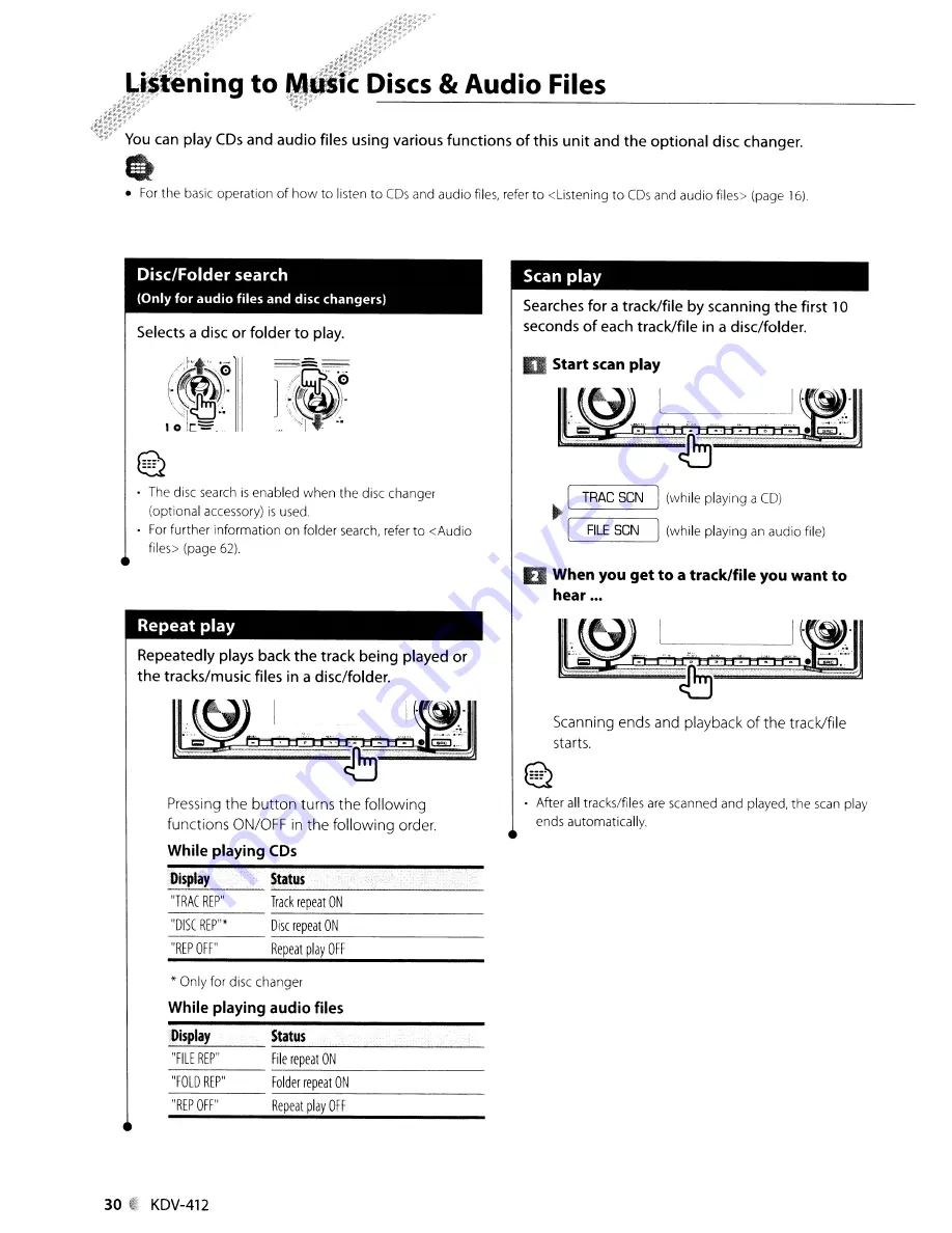 Kenwood KDV-412 Instruction Manual Download Page 30