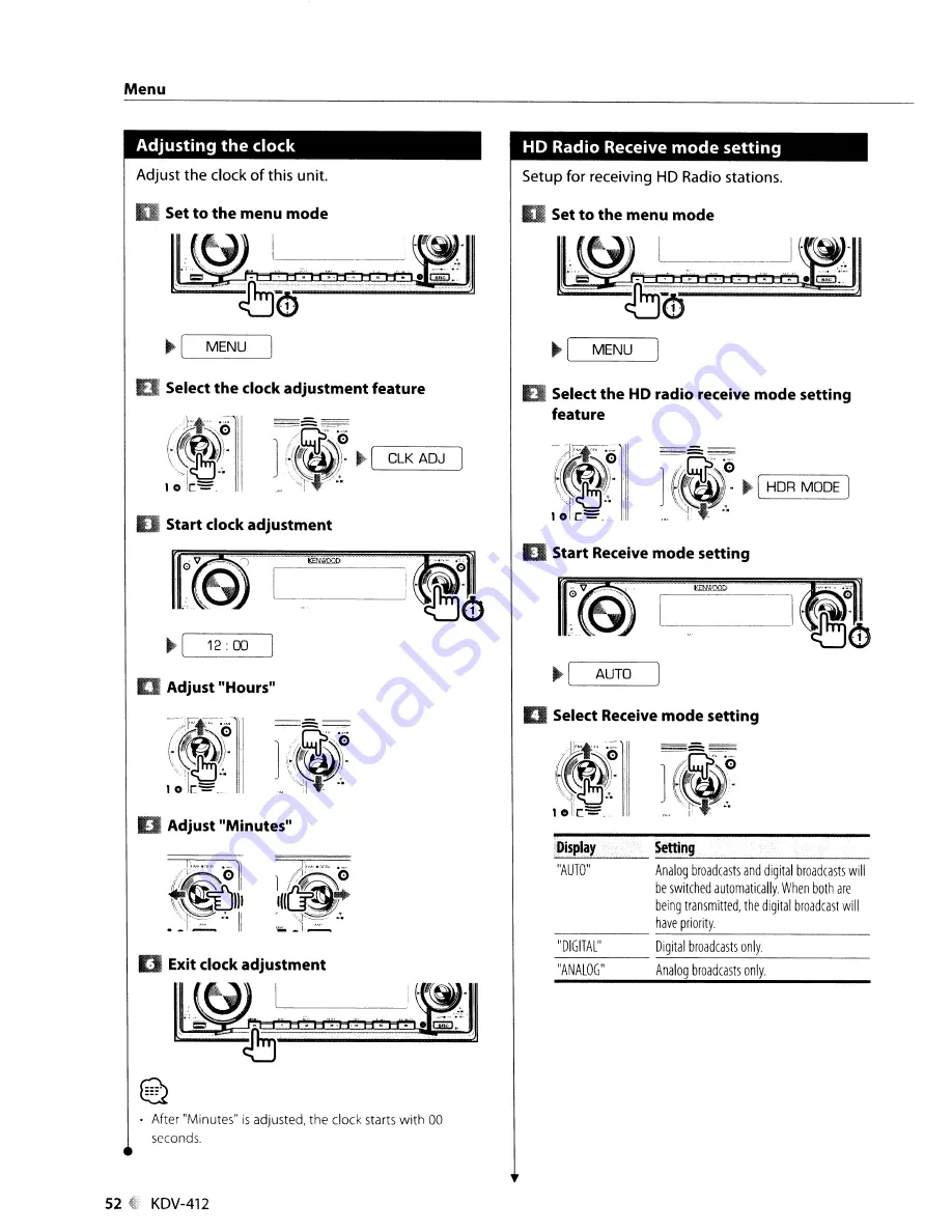 Kenwood KDV-412 Instruction Manual Download Page 52