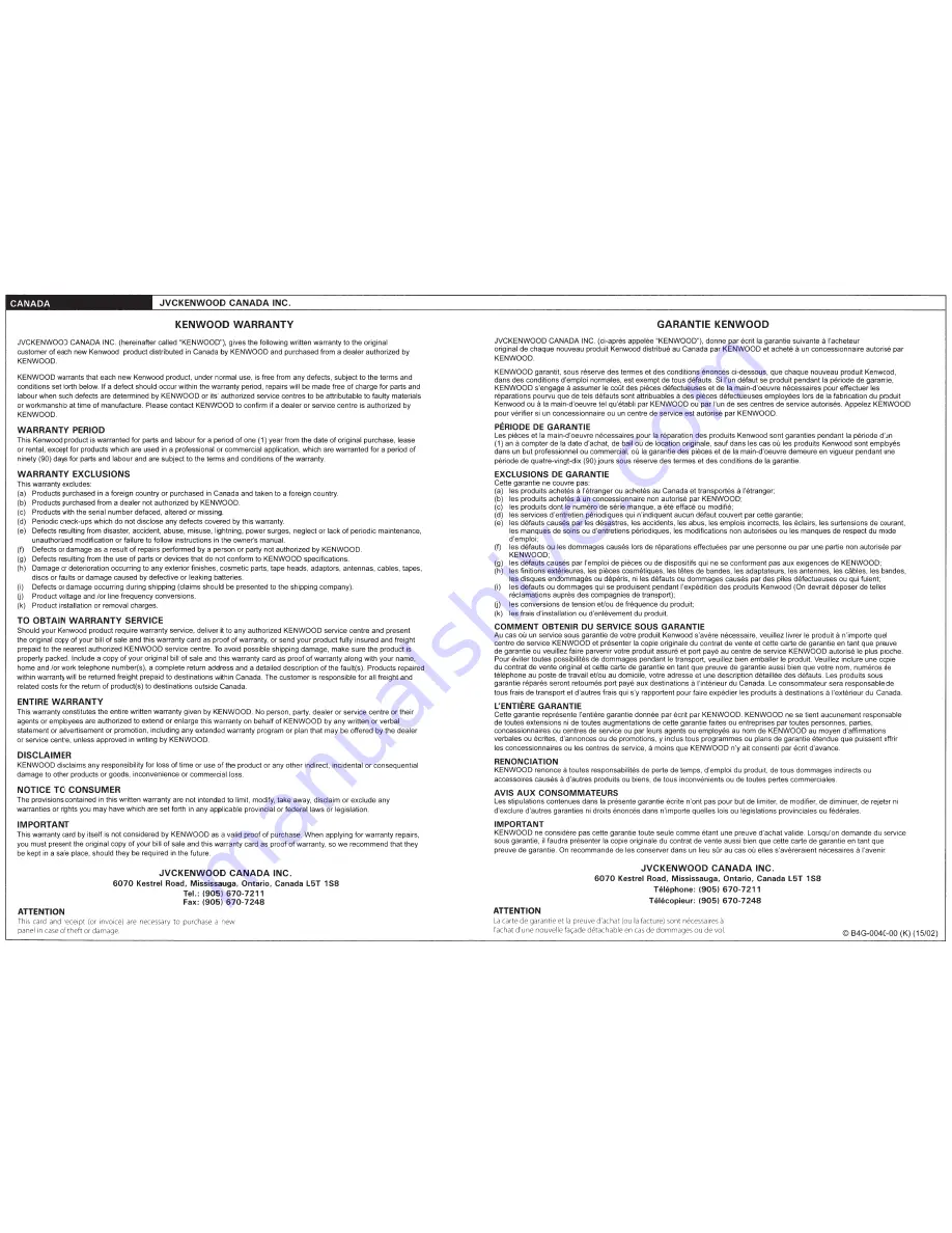 Kenwood KH-KR900 Instruction Manual Download Page 4