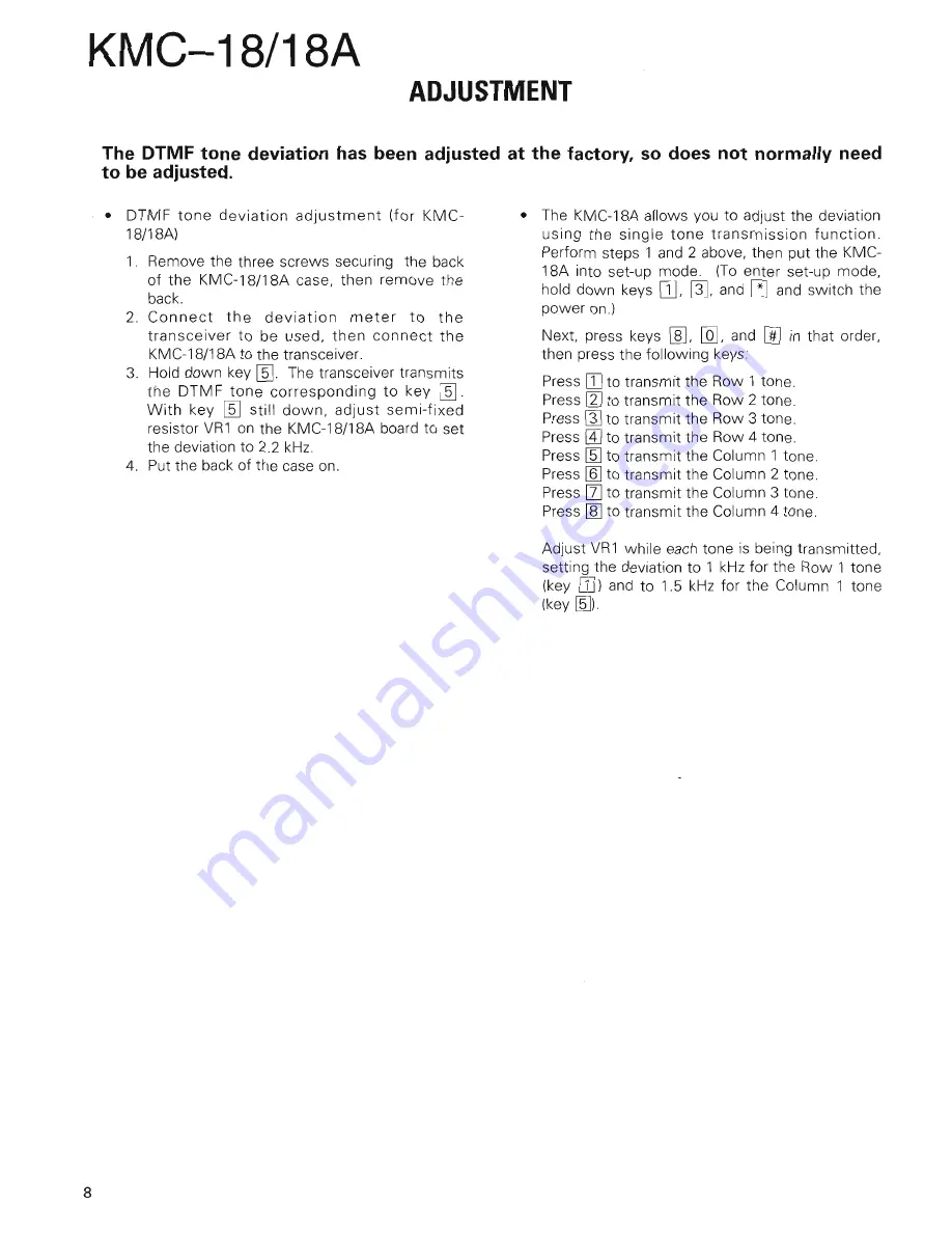 Kenwood KMC-18 Service Manual Download Page 8