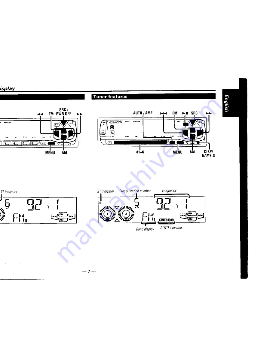 Kenwood KMD-70R Instruction Manual Download Page 7