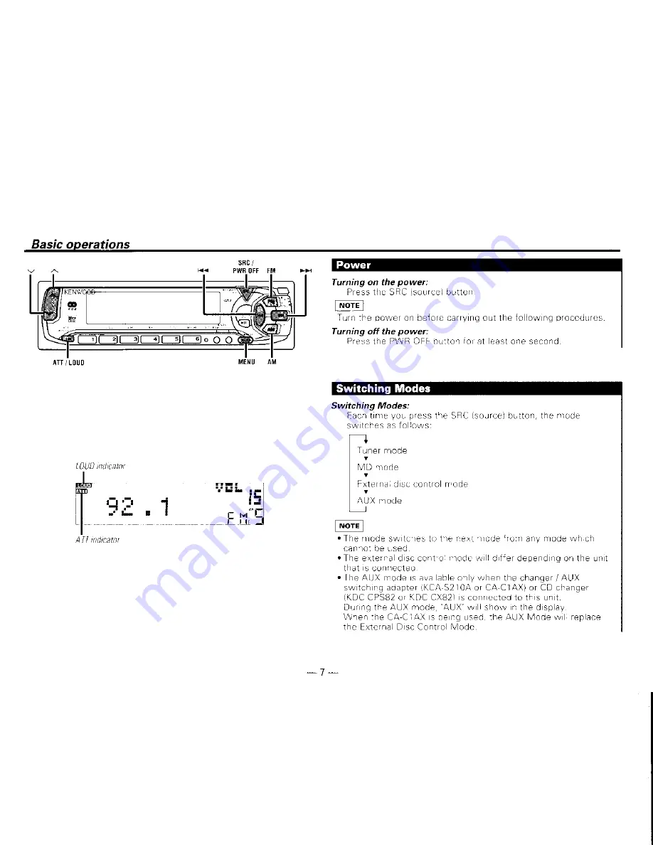 Kenwood KMD-71 Instruction Manual Download Page 7