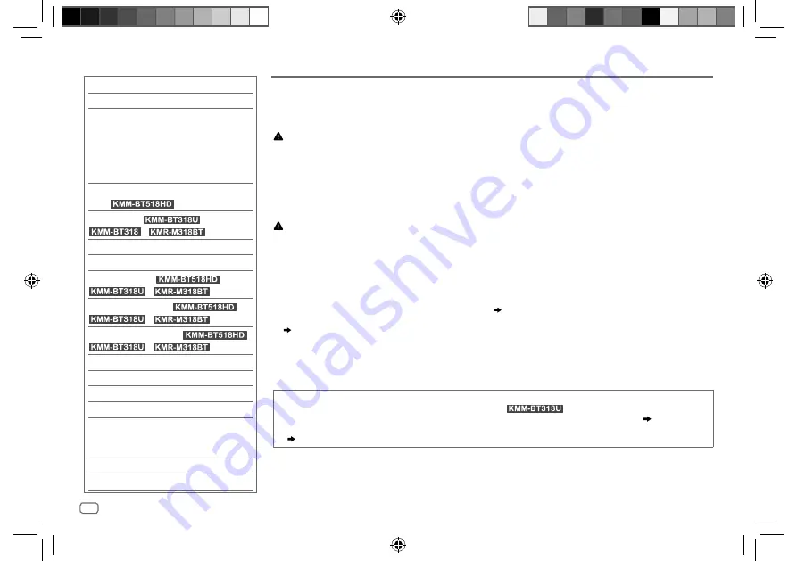 Kenwood KMM-BT318 Instruction Manual Download Page 42