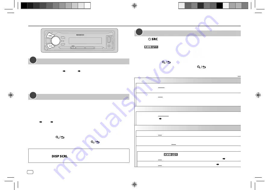 Kenwood KMM-U11 Instruction Manual Download Page 4