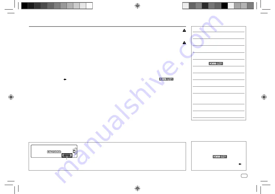 Kenwood KMM-U11 Instruction Manual Download Page 49