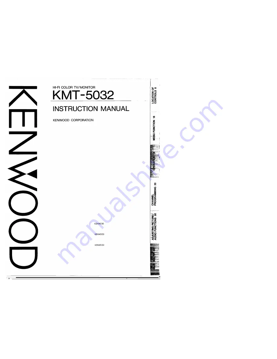 Kenwood KMT-5032 Instruction Manual Download Page 1