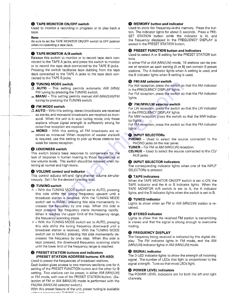 Kenwood KR-A30 Instruction Manual Download Page 7