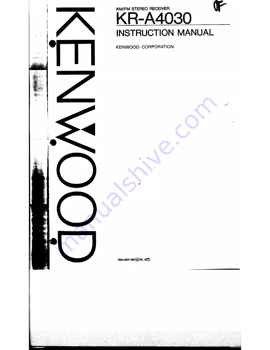 Kenwood KR-A4030 Instruction Manual Download Page 1