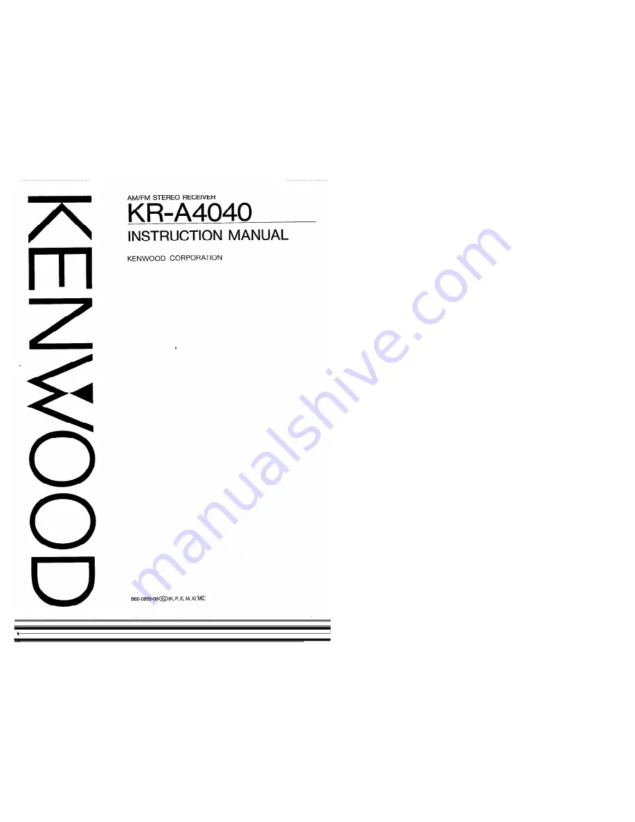 Kenwood KR-A4040 Instruction Manual Download Page 1