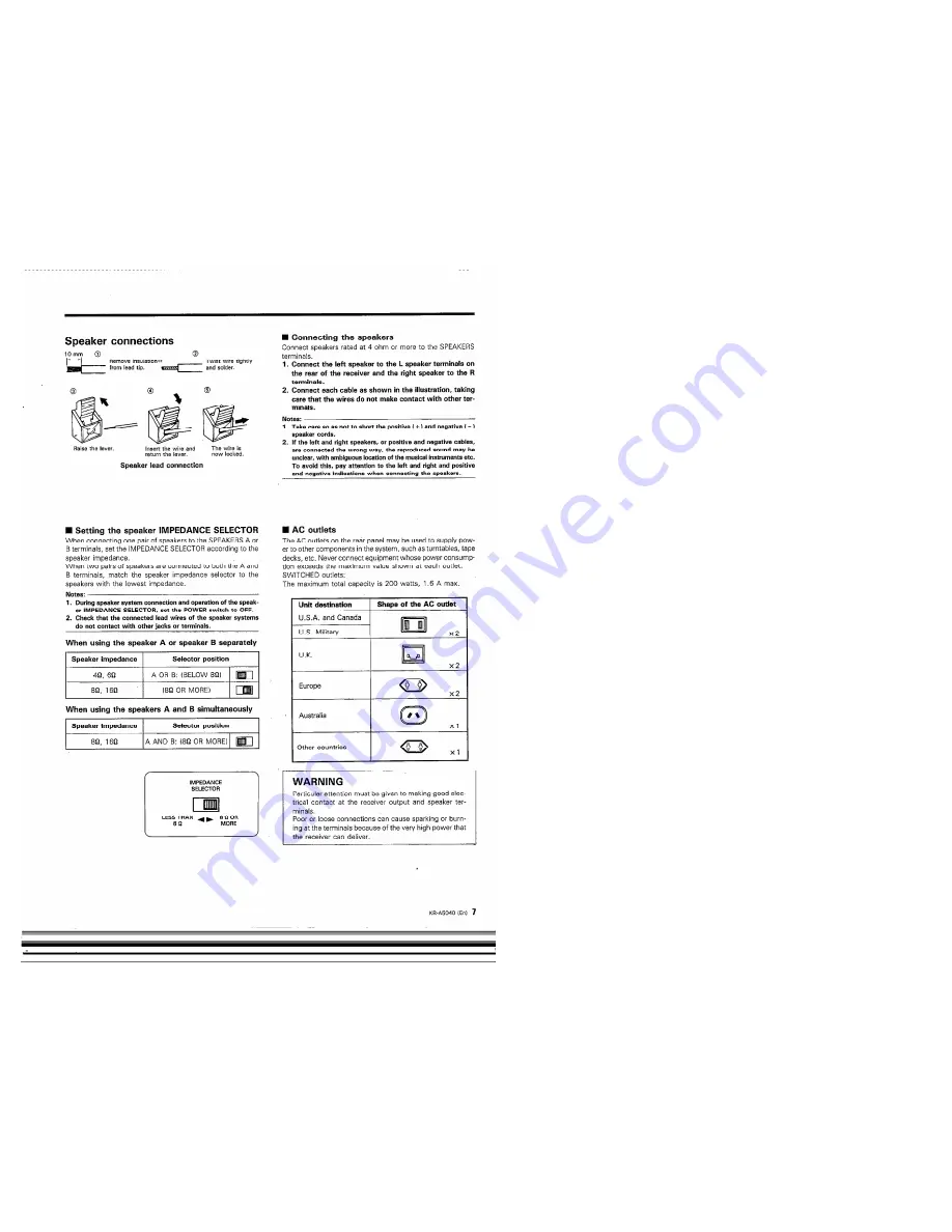 Kenwood KR-A5040 Скачать руководство пользователя страница 7