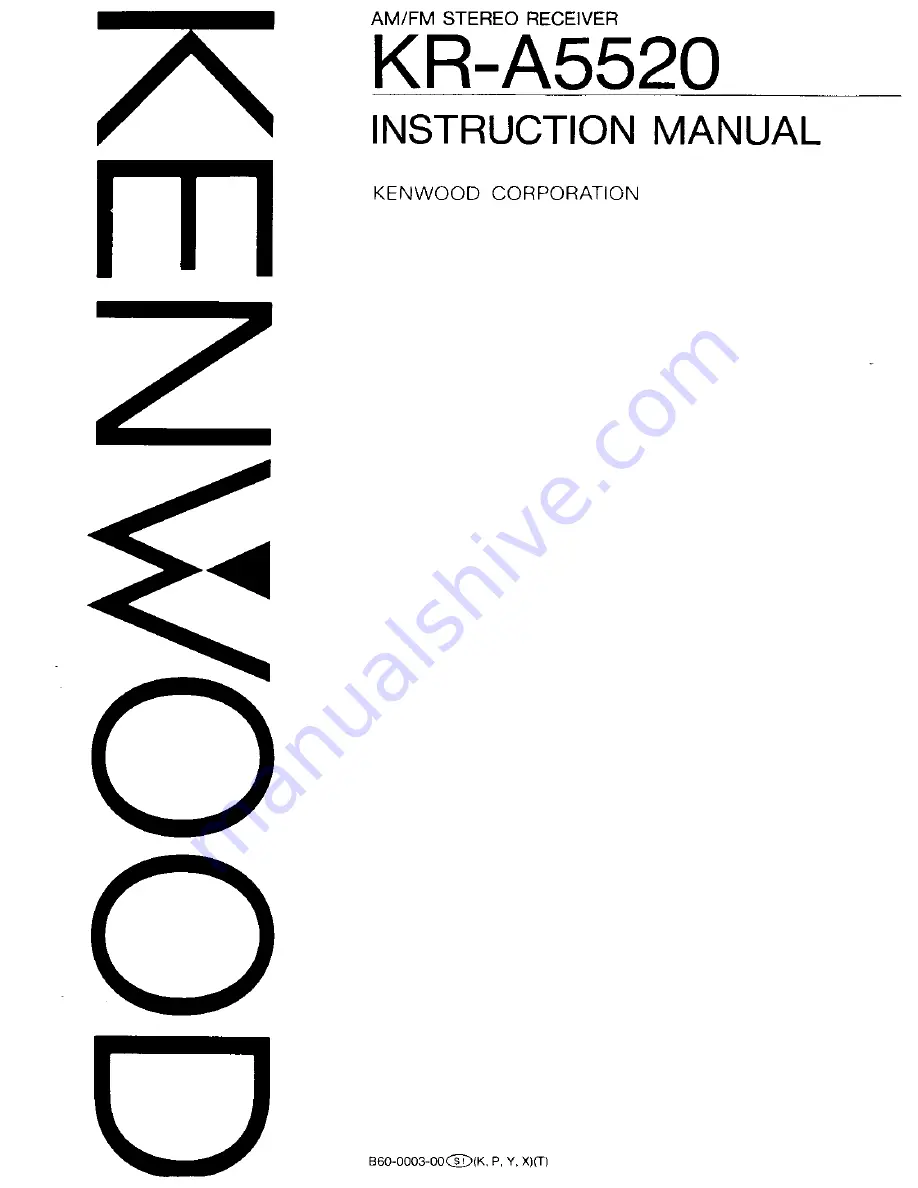 Kenwood KR-A5520 Instruction Manual Download Page 1