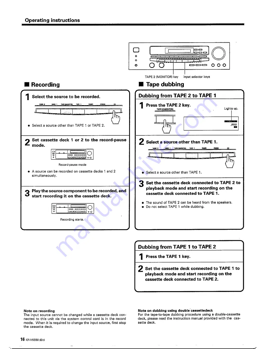 Kenwood KR-V5550 Instruction Manual Download Page 16