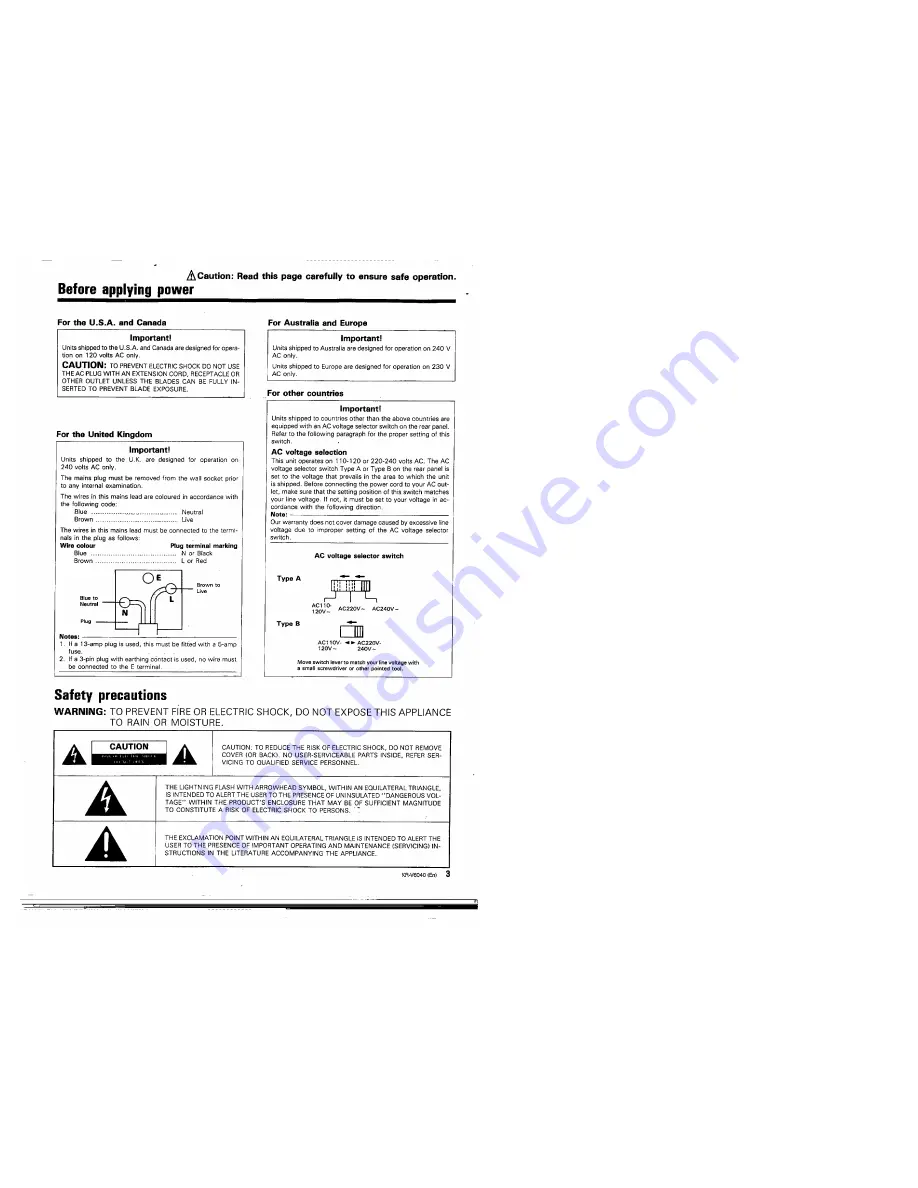 Kenwood KR-V6040 Скачать руководство пользователя страница 3