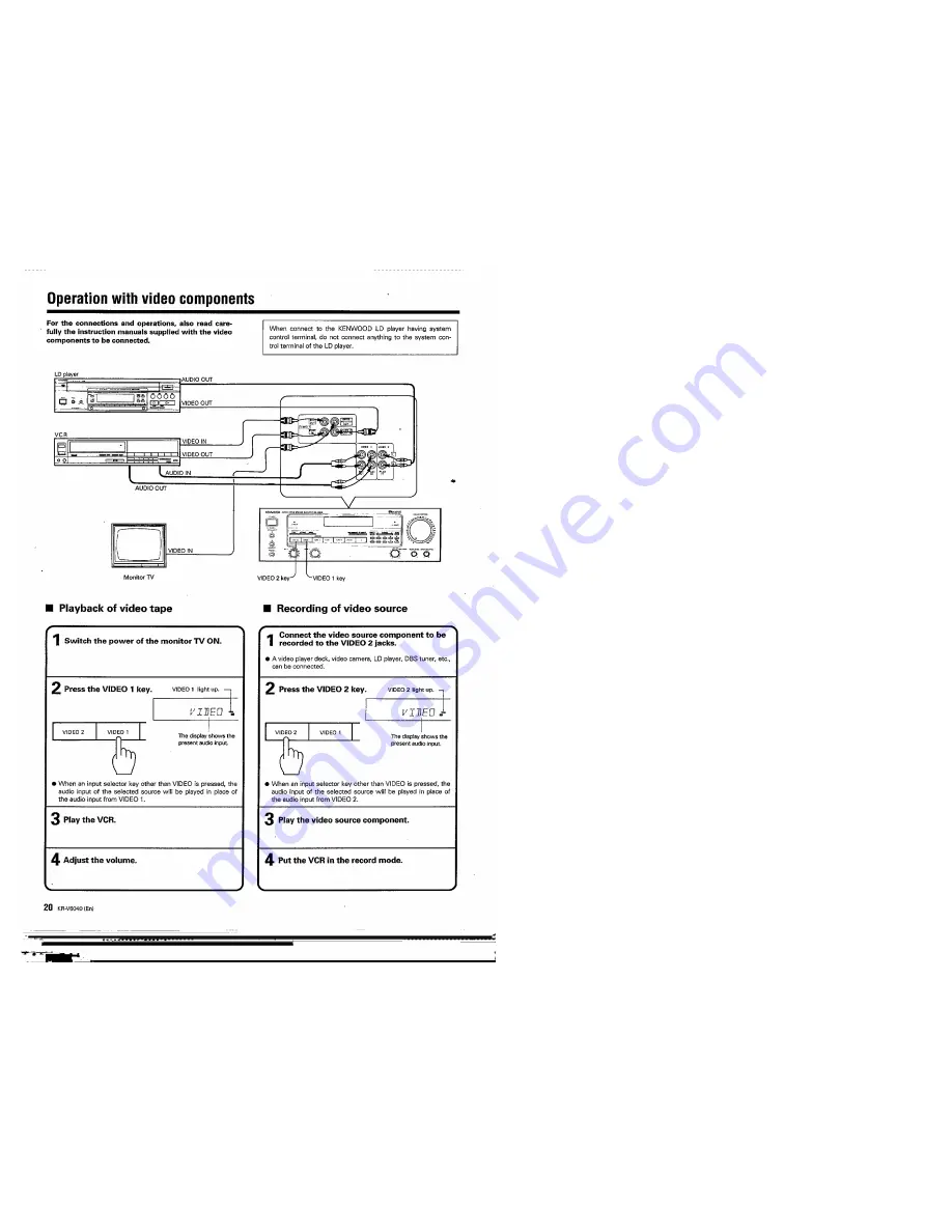 Kenwood KR-V6040 Instruction Manual Download Page 20