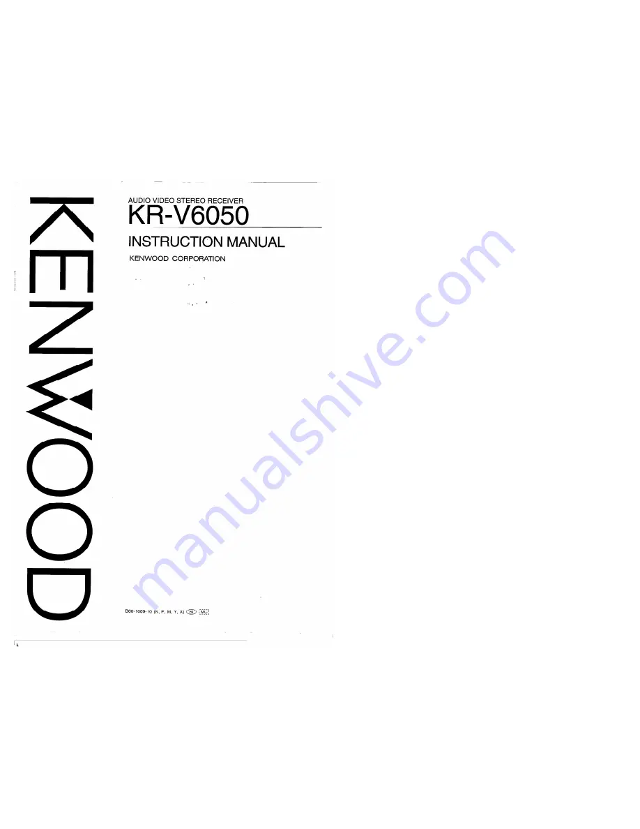 Kenwood KR-V6050 Instruction Manual Download Page 1