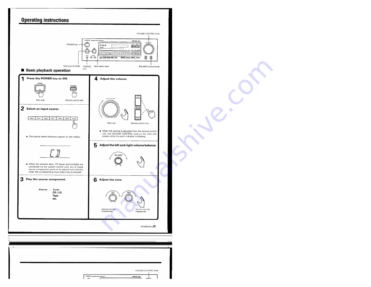 Kenwood KR-V8050 Instruction Manual Download Page 21