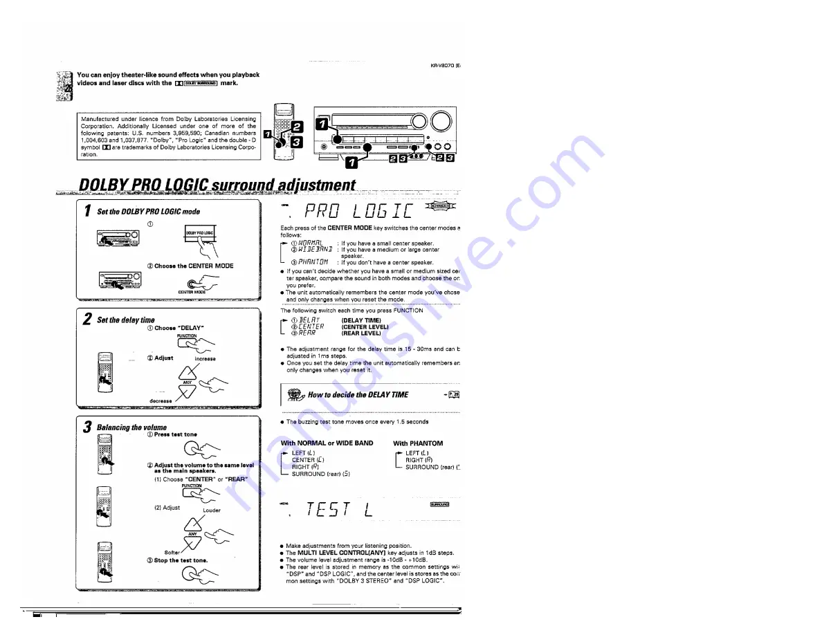 Kenwood KR-V8070 Скачать руководство пользователя страница 28