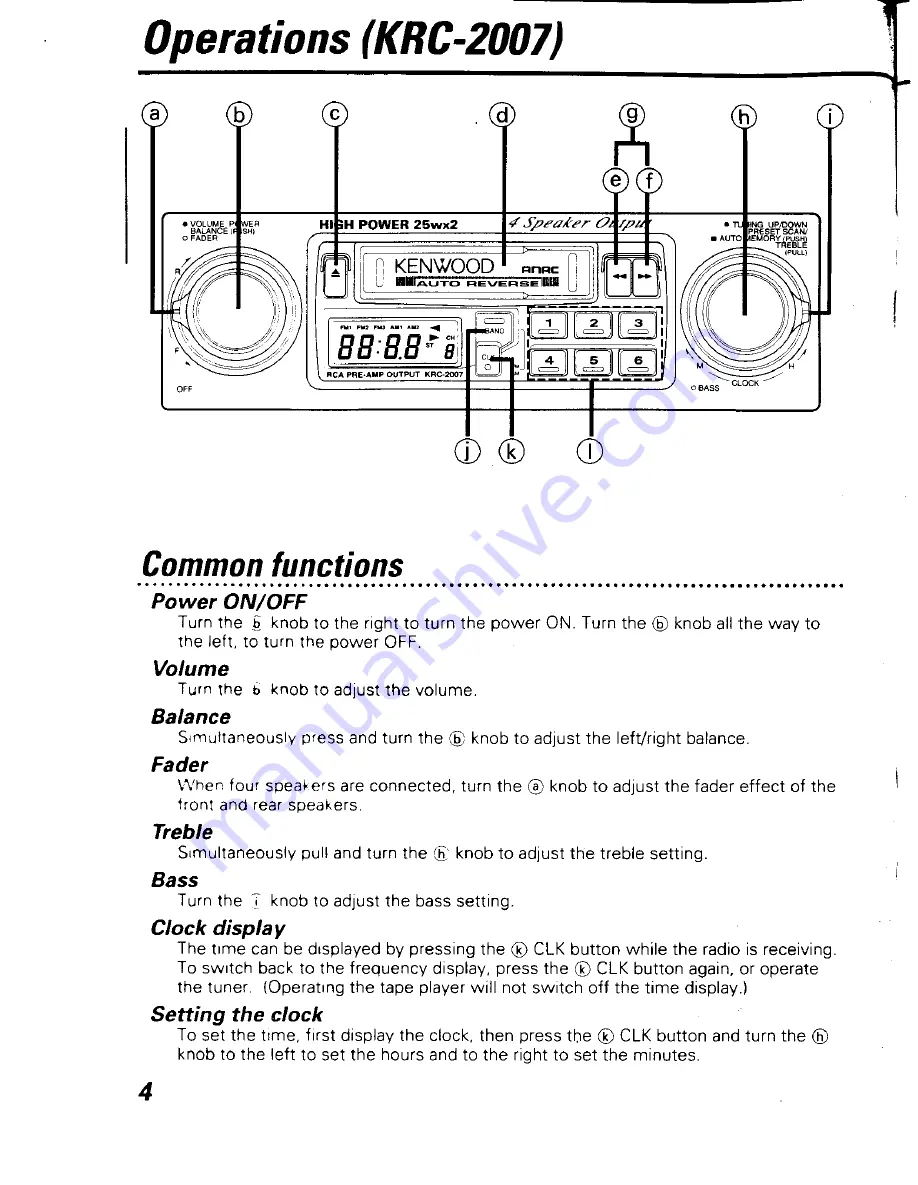 Kenwood KRC-1007 Instruction Manual Download Page 4