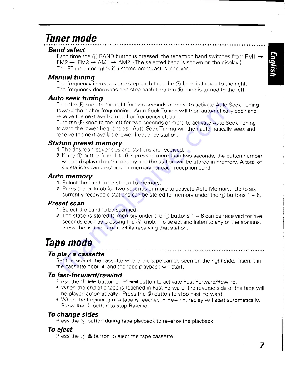 Kenwood KRC-1007 Instruction Manual Download Page 7