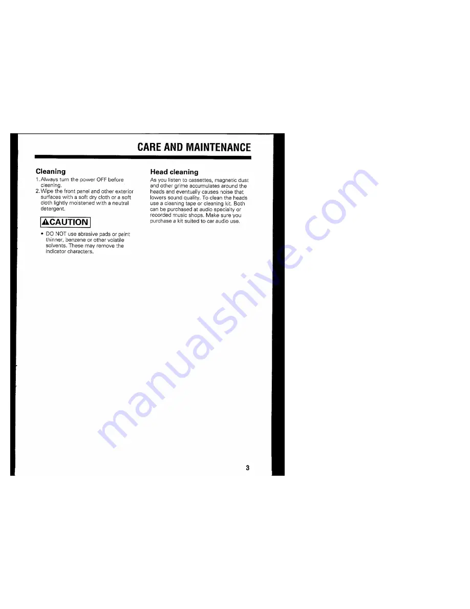 Kenwood KRC-160 Instruction Manual Download Page 3