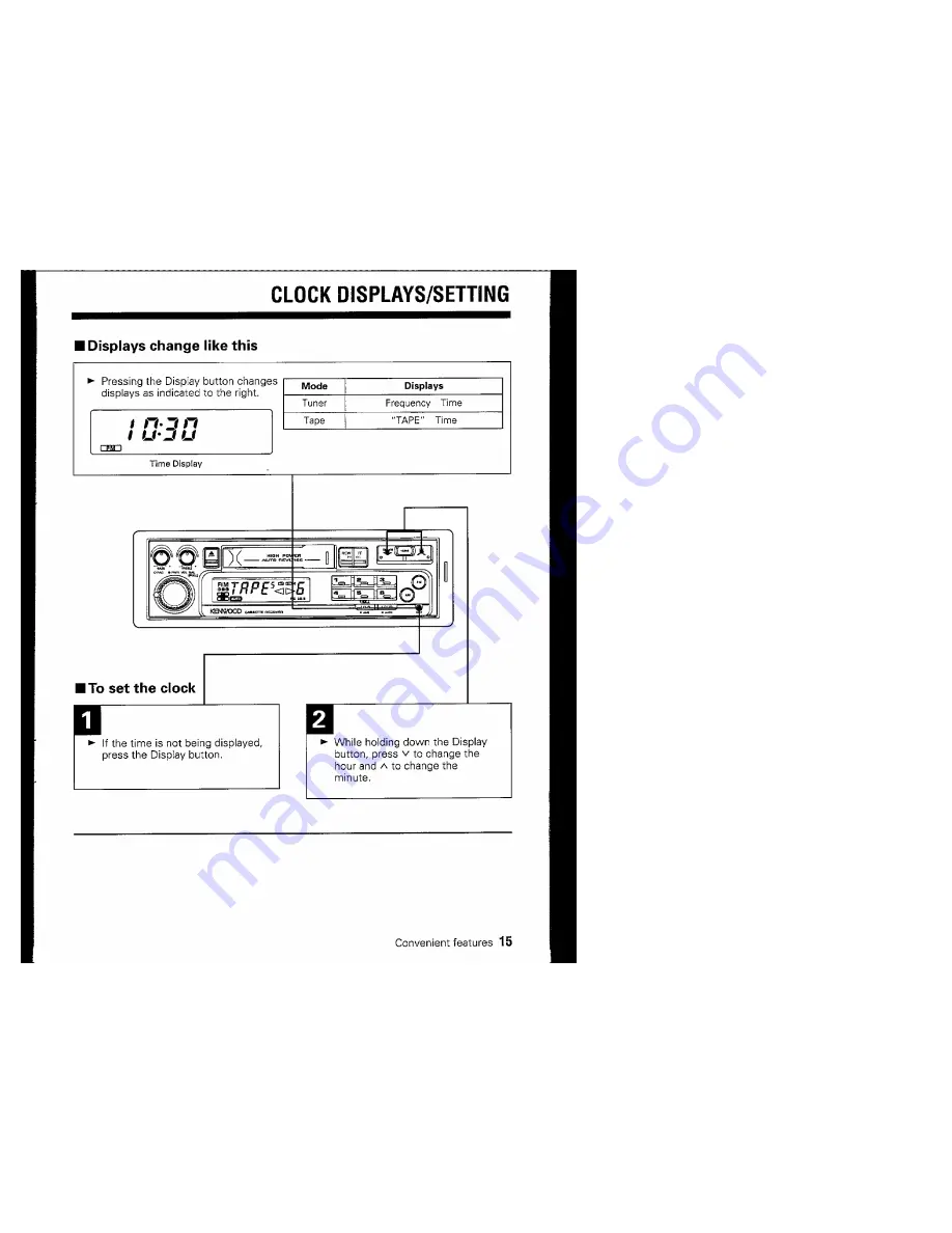 Kenwood KRC-160 Instruction Manual Download Page 15