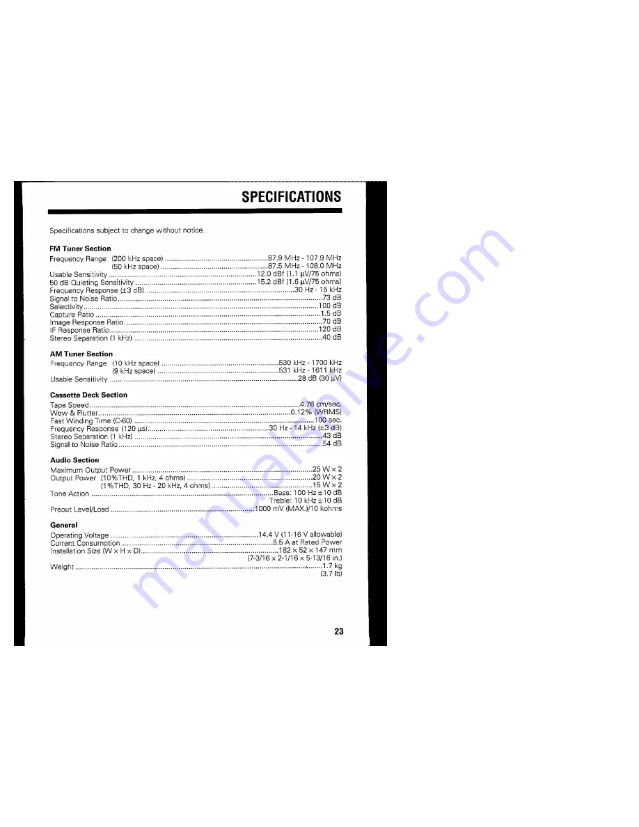 Kenwood KRC-160 Instruction Manual Download Page 23