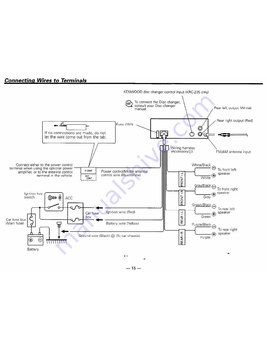 Kenwood KRC-225 Nstruction Manual Download Page 15