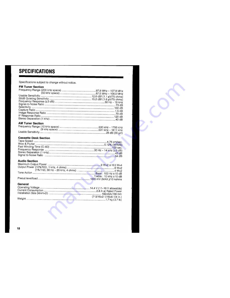 Kenwood KRC-240 Instruction Manual Download Page 18