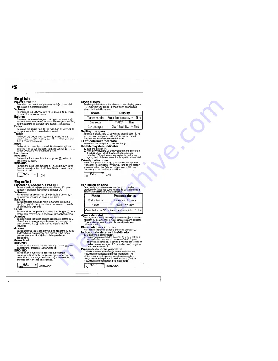 Kenwood KRC-280 Instruction Manual Download Page 15