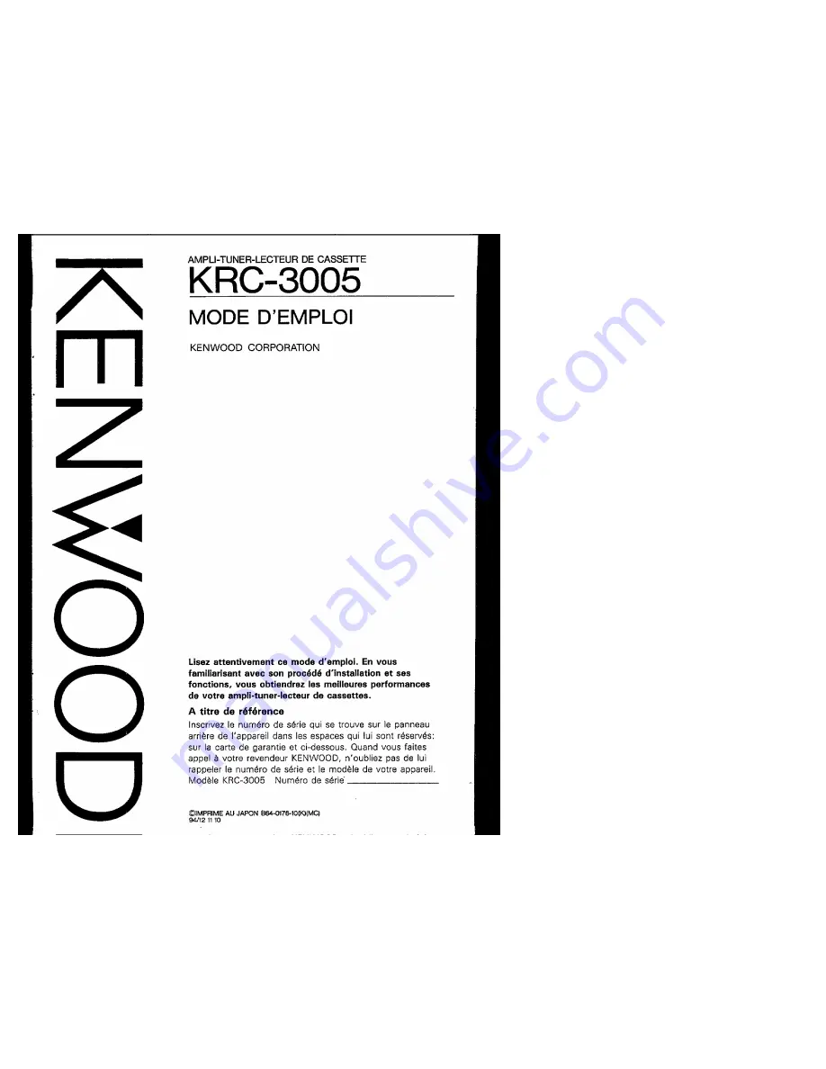 Kenwood KRC-3005 Скачать руководство пользователя страница 21