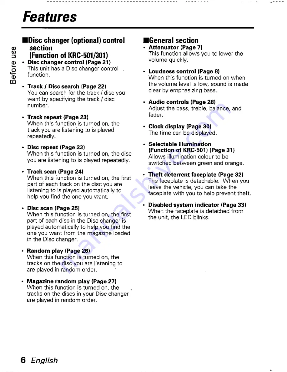 Kenwood KRC-301 Instruction Manual Download Page 6