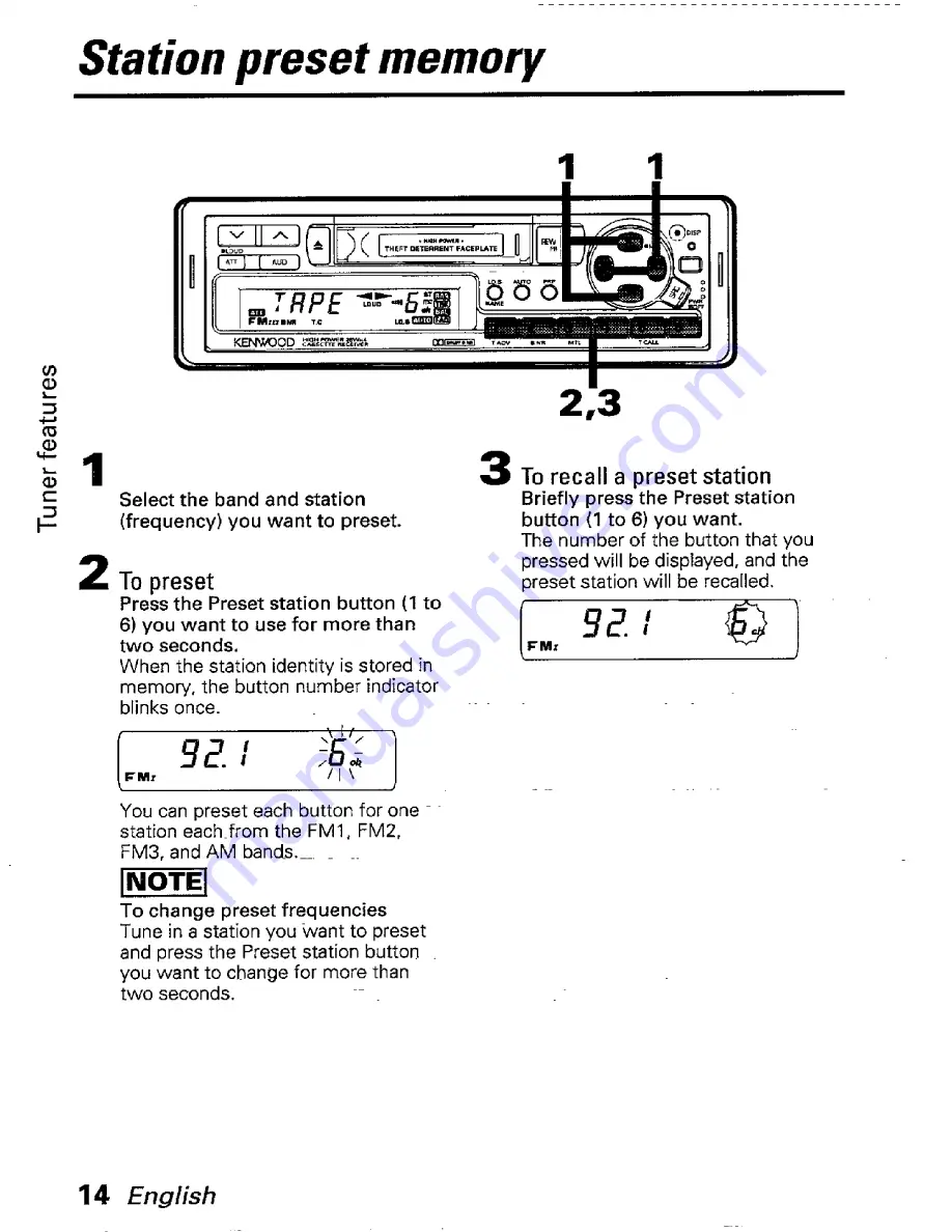 Kenwood KRC-301 Скачать руководство пользователя страница 14