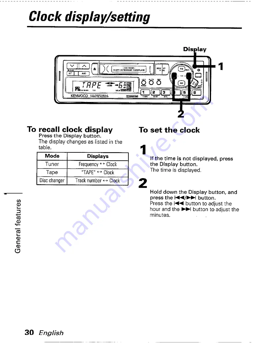 Kenwood KRC-301 Instruction Manual Download Page 30